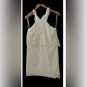 DO+BE HALTER Lace White Dress NWT‎ Size Small